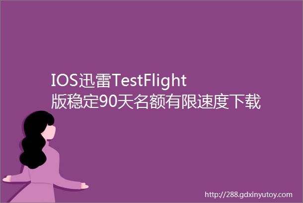 IOS迅雷TestFlight版稳定90天名额有限速度下载